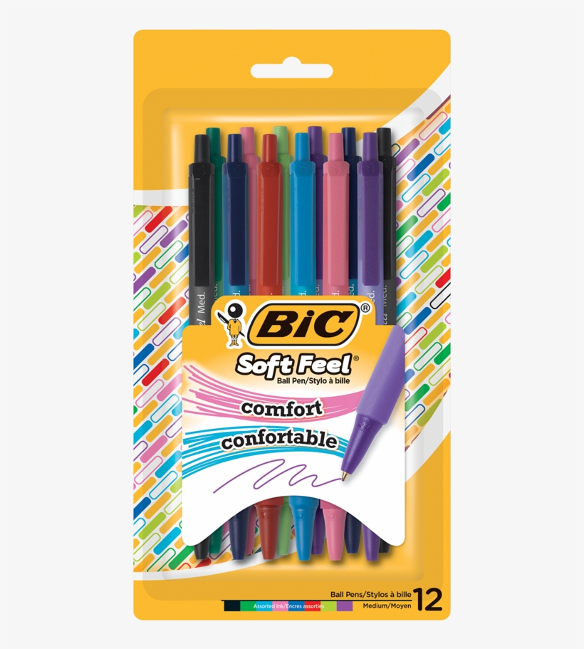 Product Image - Bic Sgsm11-rd Soft Feel Ballpoint Stick Pen, Red Ink,, transparent png