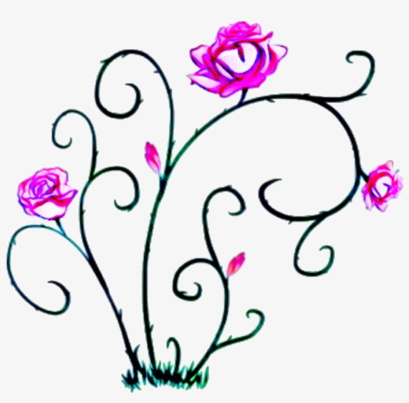 Edits Flowers Vine Thorns Art Stickers - Rose, transparent png
