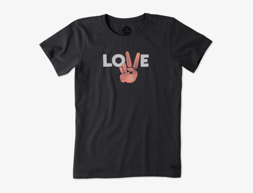 Women's Love Peace Hand Crusher Tee - Eclipse T Shirts Sc, transparent png