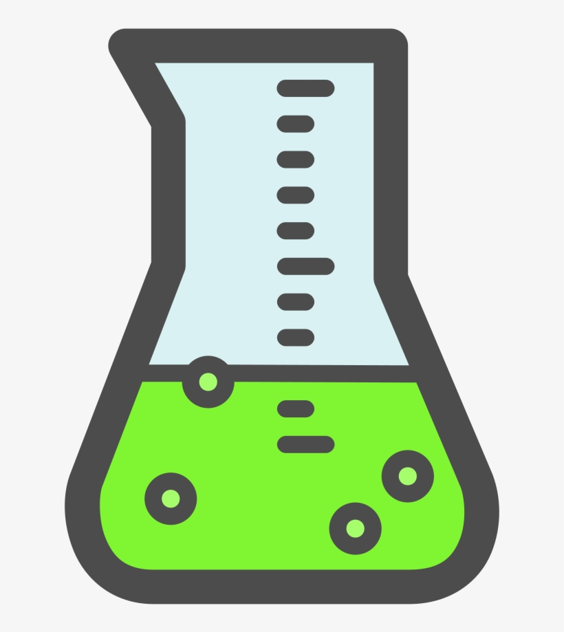 Science Beaker - Green - Green Science Clipart, transparent png
