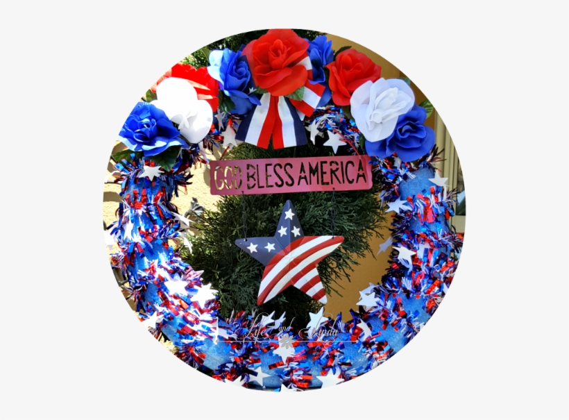 Patriotic Pool Noodle Wreath - Pool Noodle, transparent png