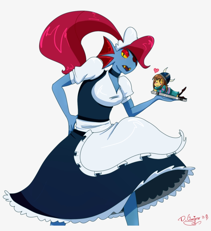 Undertale Mammal Vertebrate Fictional Character Cartoon - Undyne Maid, transparent png