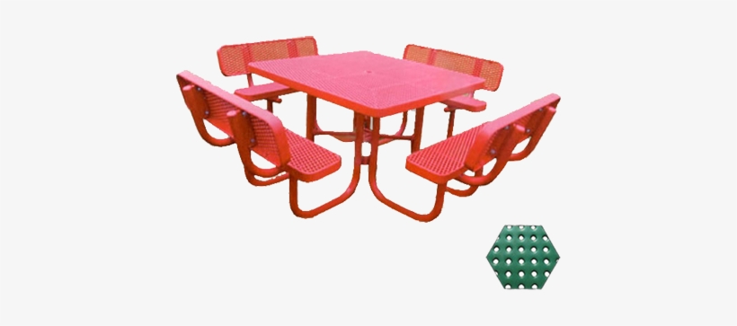 Commercial Picnic Table, Plastisol Coated Perforated - Picnic Table, transparent png