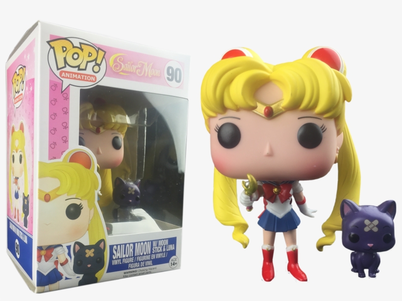 Sailor Moon With Wand & Luna Pop Vinyl Figure - Sailor Moon Funko Pop Exclusives, transparent png