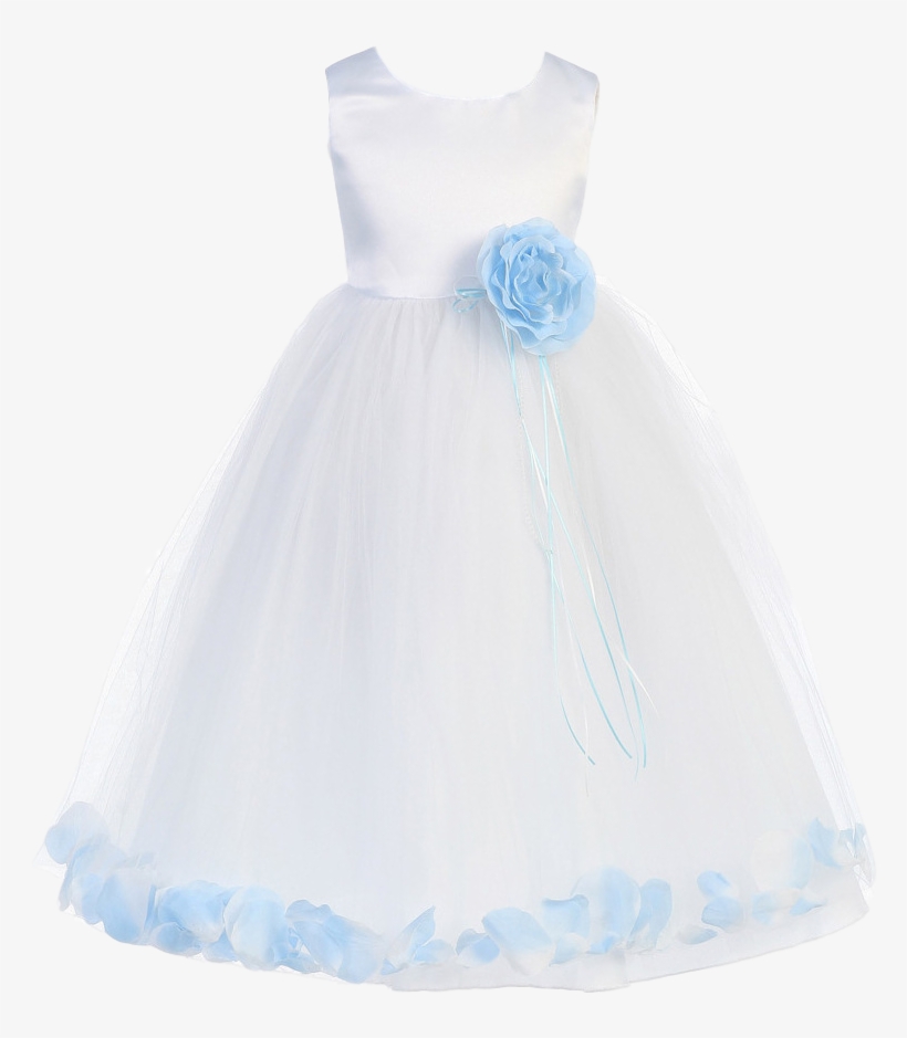 Girls Size 5/6 White Satin & Tulle Floating Flower - Petal, transparent png