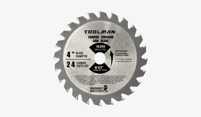 4" 24t Mini Cabride Tripped Circular Saw Mighty-mite - Circular Saw Blades, transparent png