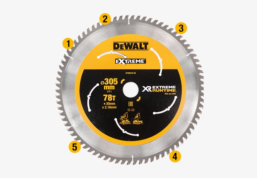 Extreme Runtime Blades - Dewalt Dt99576 Xr 305x30x78t Xtreme Runtime Mitre Saw, transparent png