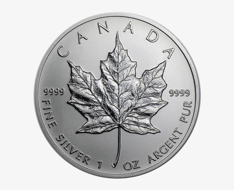 Coinimg Canadian Mapleleaf Silver2 - Canada 1 Oz Silver Maple Leaf, transparent png