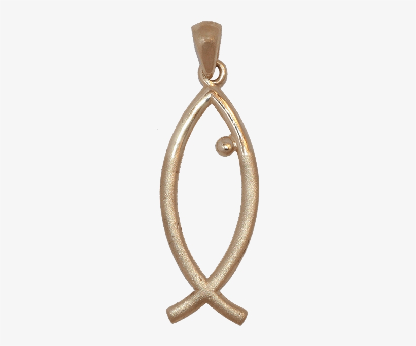 14k Gold Ichthus Fish Pendant - Pendant, transparent png