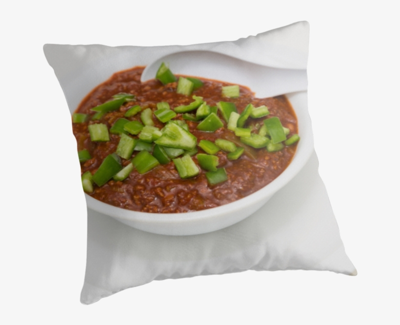 "bowl Of Chili With Green Peppers" Throw Pillows By - Μ's, transparent png