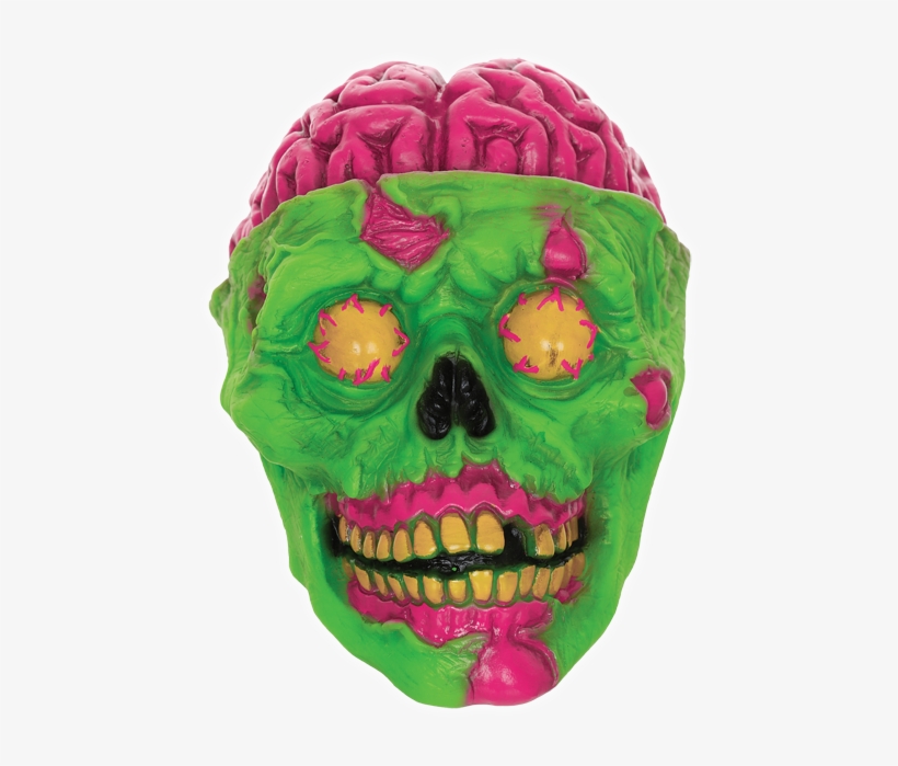 Neon Zombie Skull - Neon Zombie Png, transparent png