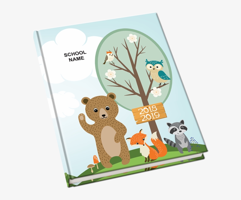 Forest Animals Yearbook Cover, Animals Creative Theme - Forest, transparent png