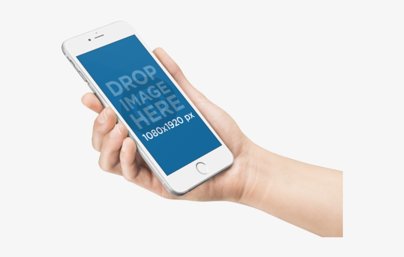 Mockup Template Of A Woman Holding Iphone 6 Plus - Mobile Phone, transparent png