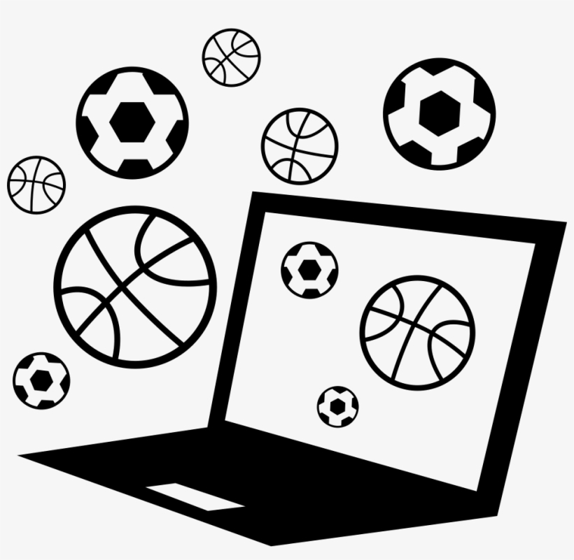 Computer With Soccer And Basketball Balls Around Comments - Vector Graphics, transparent png