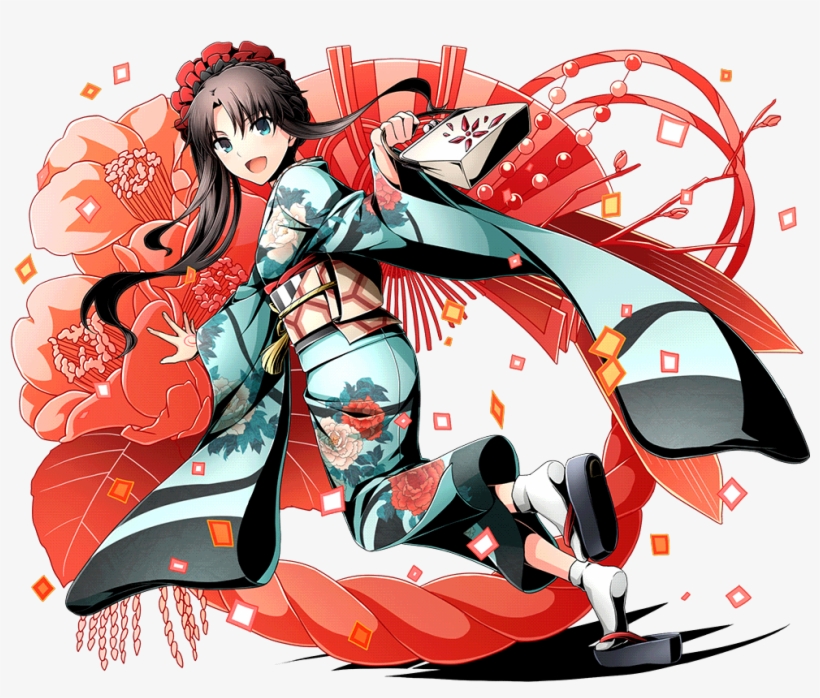 遠坂 凛 和服, transparent png