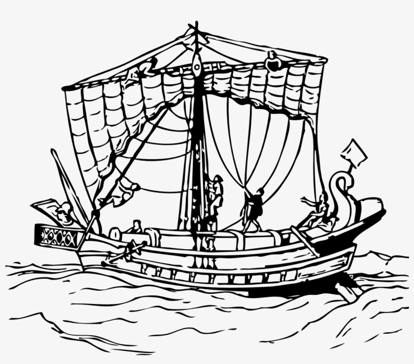 Old Sailing Ships Clipart Coloring Book - Kapal Berlayar Art, transparent png