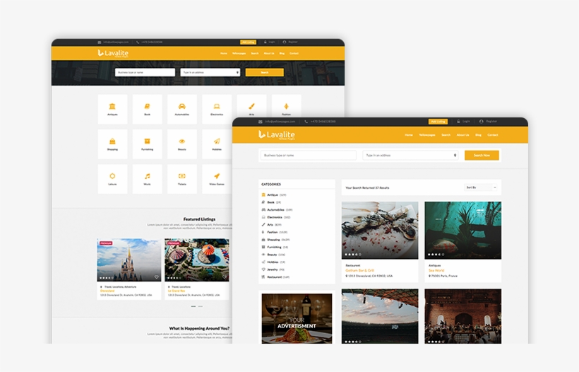 Yellow Pages Website Script In Php Laravel - Php, transparent png