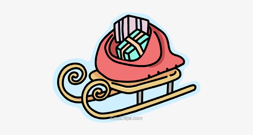 Santa's Sleigh Royalty Free Vector Clip Art Illustration, transparent png