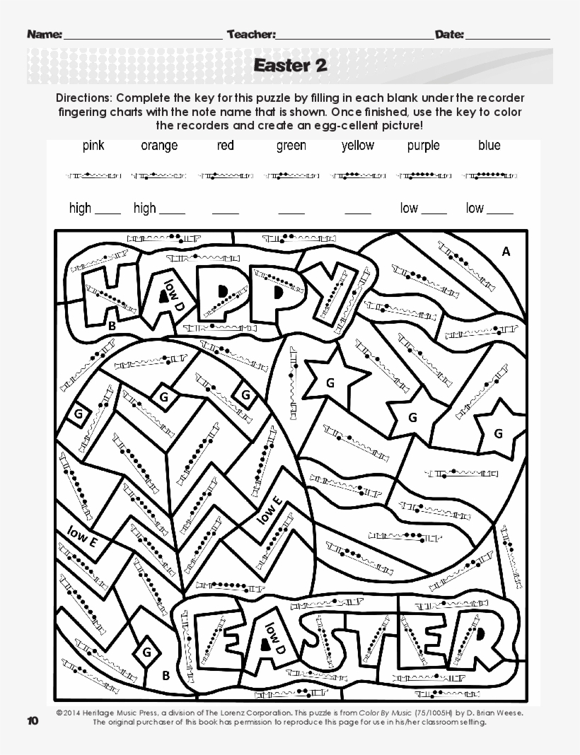 Color By Music Thumbnail - Color Music Note Easter, transparent png