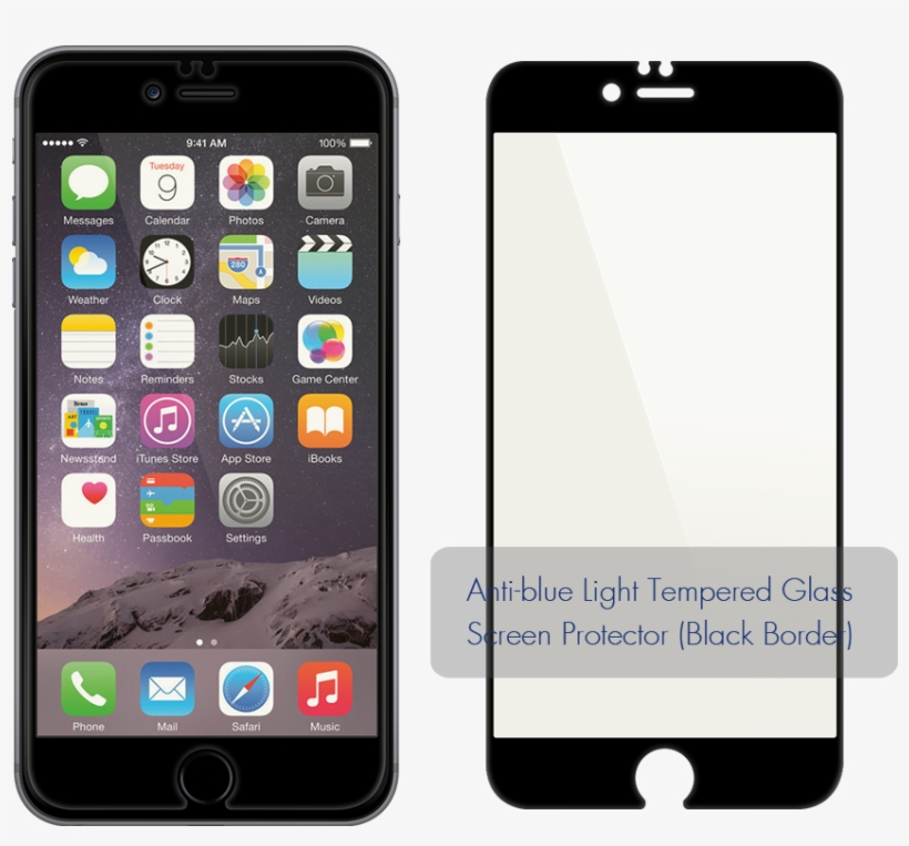 Anti-blue Light Tempered Glass Screen Protector - Apple Iphone 6 32gb Space Gray, transparent png