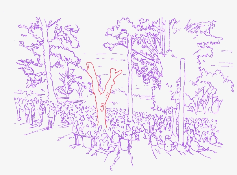 There's A Red Tree At The Back Of The Amphitheatre - Handwriting, transparent png