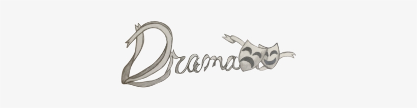 “drama” Spelled In Ribbon With Comedy And Tragedy Masks - Body Jewelry, transparent png
