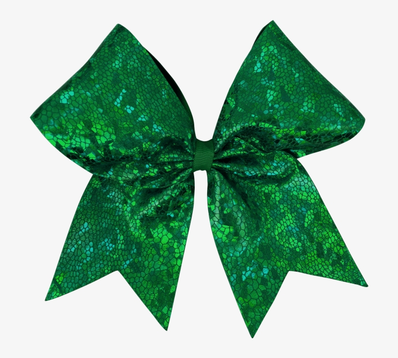 Kelly Green Cracked Ice I Love Cheer® Hair Bow - Hair, transparent png