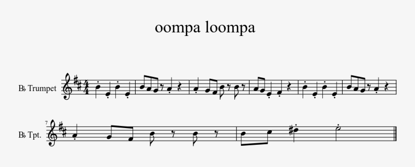 Oompa Loompa Sheet Music 1 Of 1 Pages - Oompa Loompa Sheet Music Pdf, transparent png