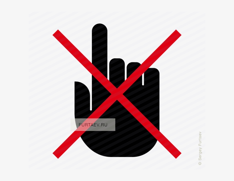 Vector Icon Of Crossed Out Index Finger - Sign Don T Touch Vector, transparent png