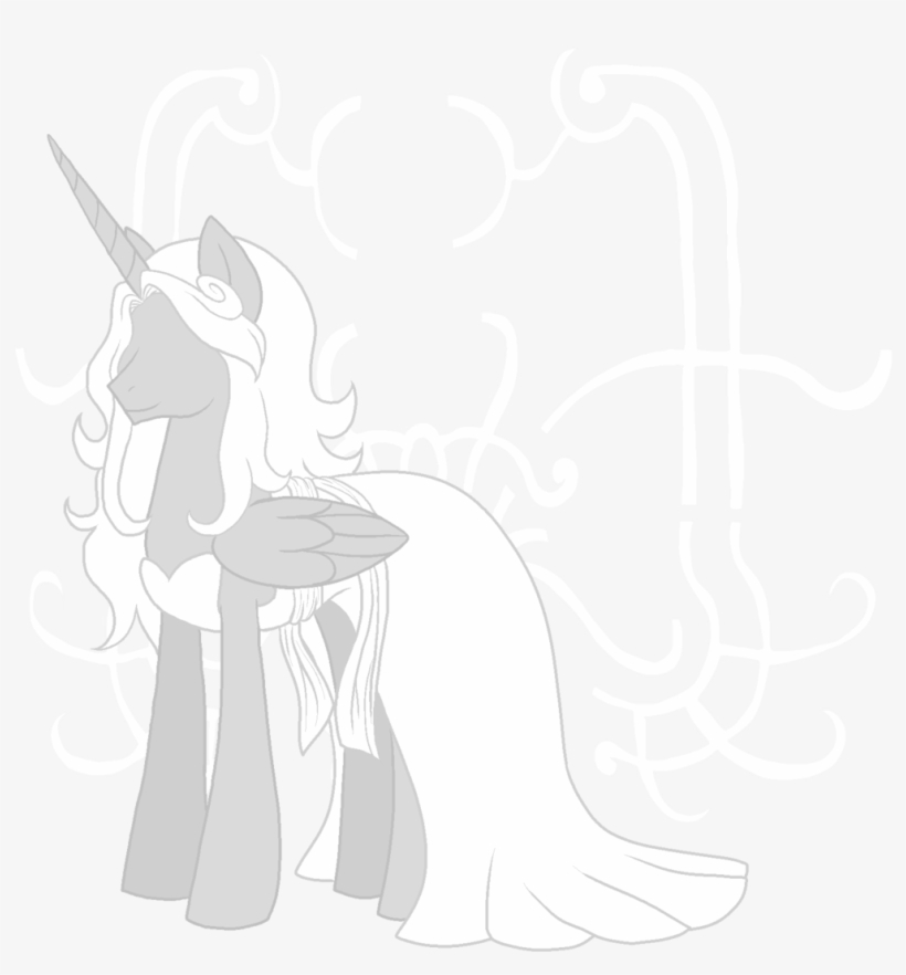 Ponyvadereloha, Grey Hair, Monochrome, Off, Ponified, - Sketch, transparent png