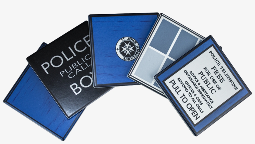 Tardis Ceramic Coasters - Doctor Who Tardis Ceramic Coaster Set, transparent png