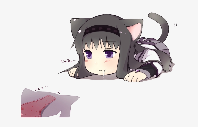 Akemi Homura And Kyubey Drawn By Only Norisu - Undercover Kitty, transparent png