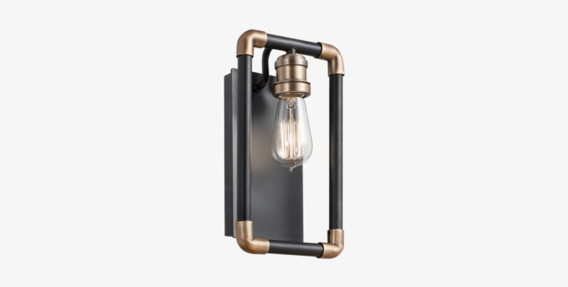 Kichler 1-light Industrial Pipe Wall Sconce - Industrial Nickel Wall Lights, transparent png