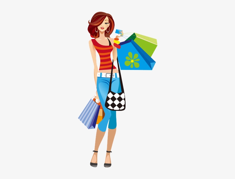 Girl Shopping Clipart Png - Shopping Girl Clipart Png, transparent png
