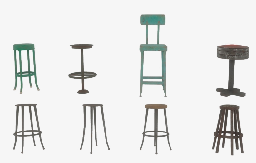 Fo4 Settlement Stools - Bar Stool, transparent png