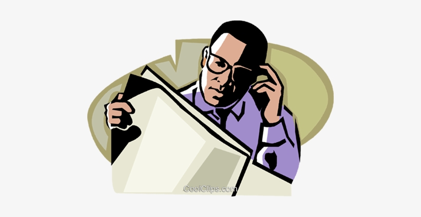 Man Reading A Newspaper - Black Man Reading Newspaper, transparent png
