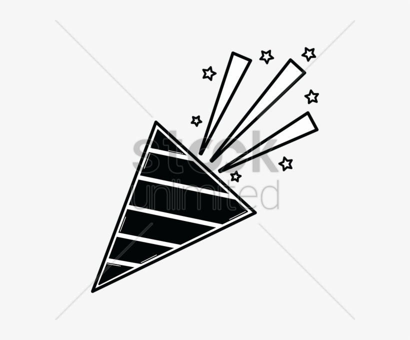 Party Poppers V矢量图形 - Party Popper Black And White Graphic, transparent png