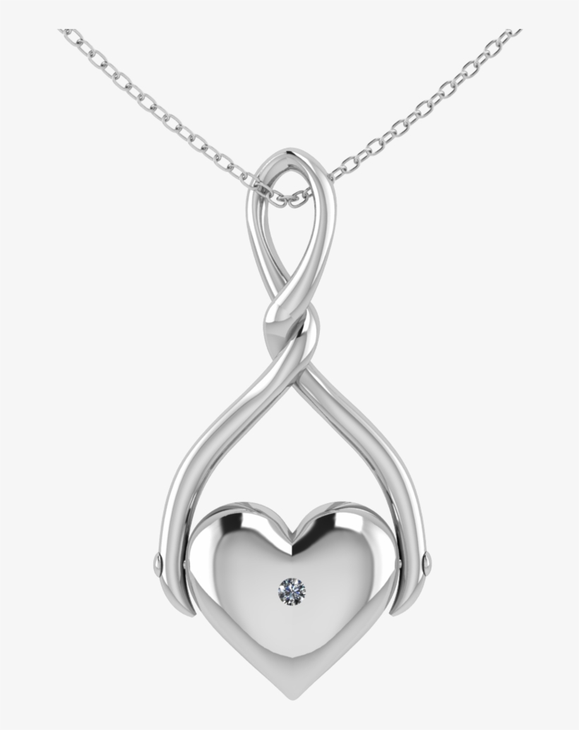 Chunky Heart Spinner Pendant In Silver, transparent png