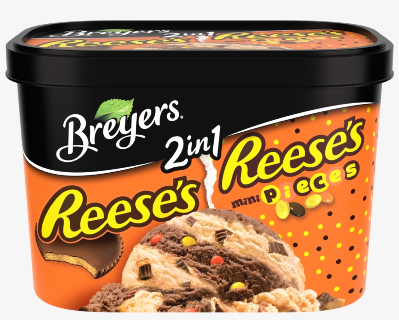 A 48 Ounce Tub Of Breyers Reese's & Reese's Pieces - Breyers Reese's Pieces Ice Cream, transparent png
