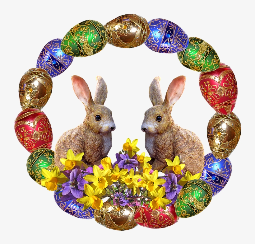 Easter, Rabbits, Flowers - Rabbit, transparent png