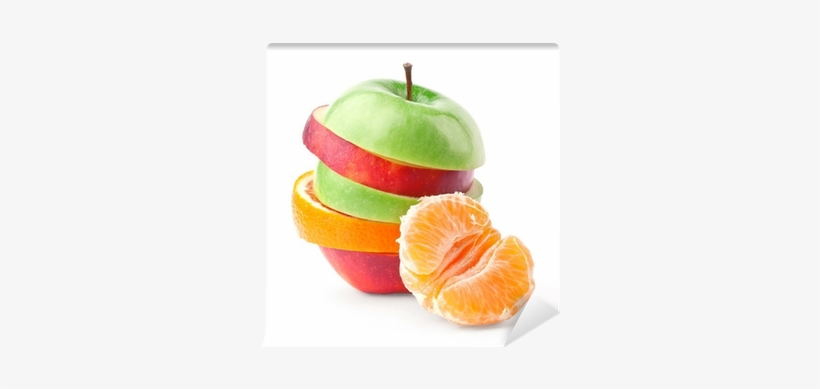 Layers Of Apples And Oranges With Slice Of Tangerine - Manzana Naranja Y Mandarina, transparent png