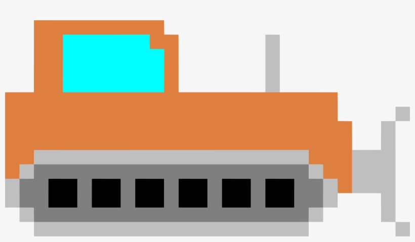 This Free Icons Png Design Of Pixel Art Bulldozer, transparent png