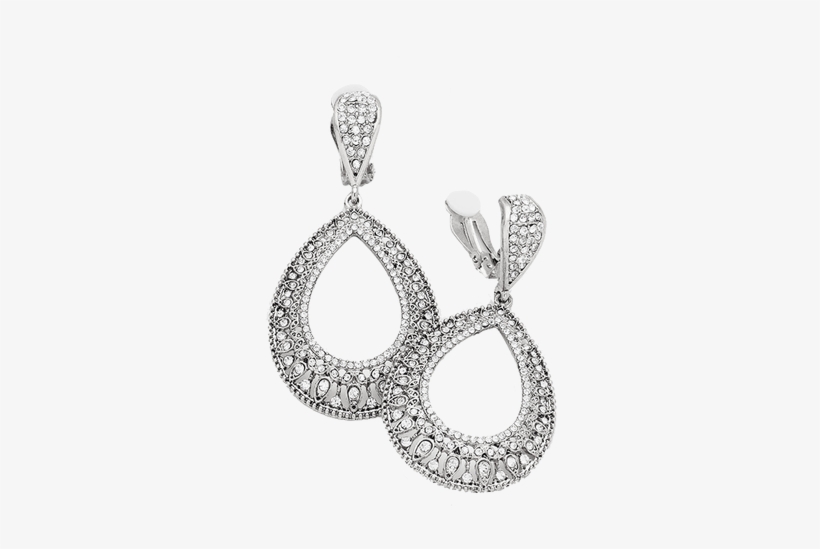 Png Free Download Clip Earings Dangle - Antique Gold Antique Silver Rhinestone Cut Teardrop, transparent png
