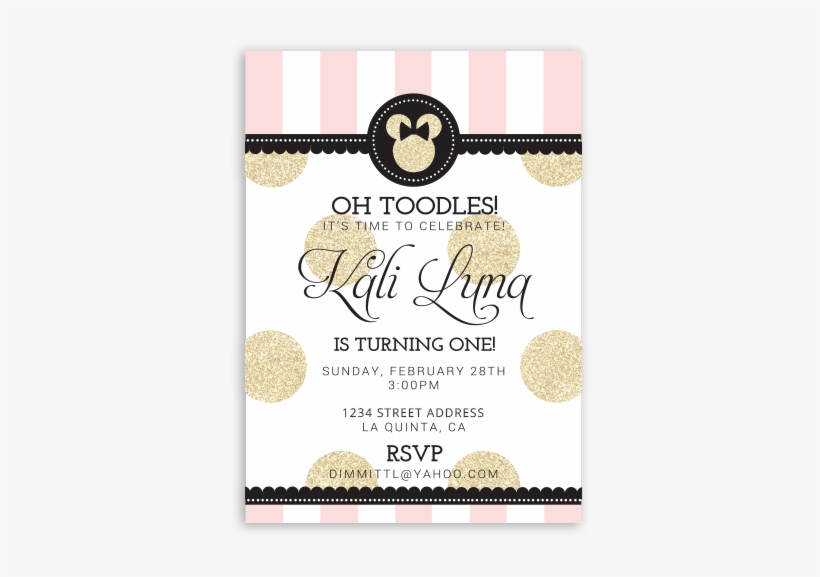 Minnie Mouse Baby Birthday Invitations1 - Font, transparent png