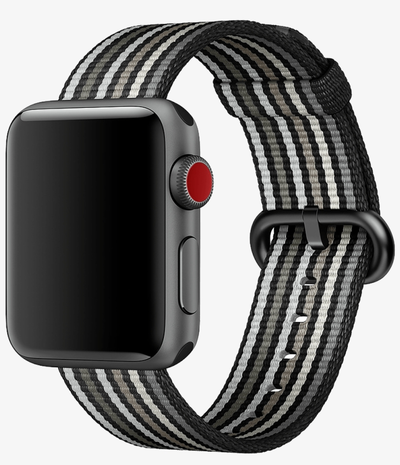 38mm Black Stripe Woven Nylon - Apple 38mm Woven Nylon Band Watch Strap, transparent png
