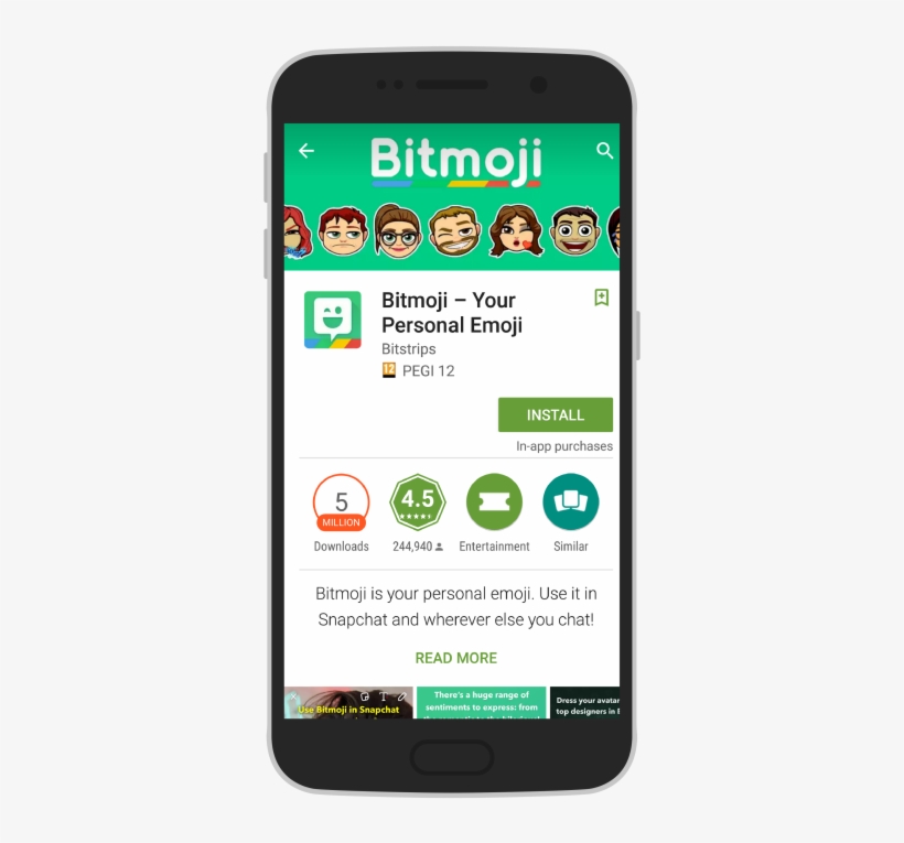 Install The Bitmoji App On Your Android Or Ios Device - Iphone, transparent png
