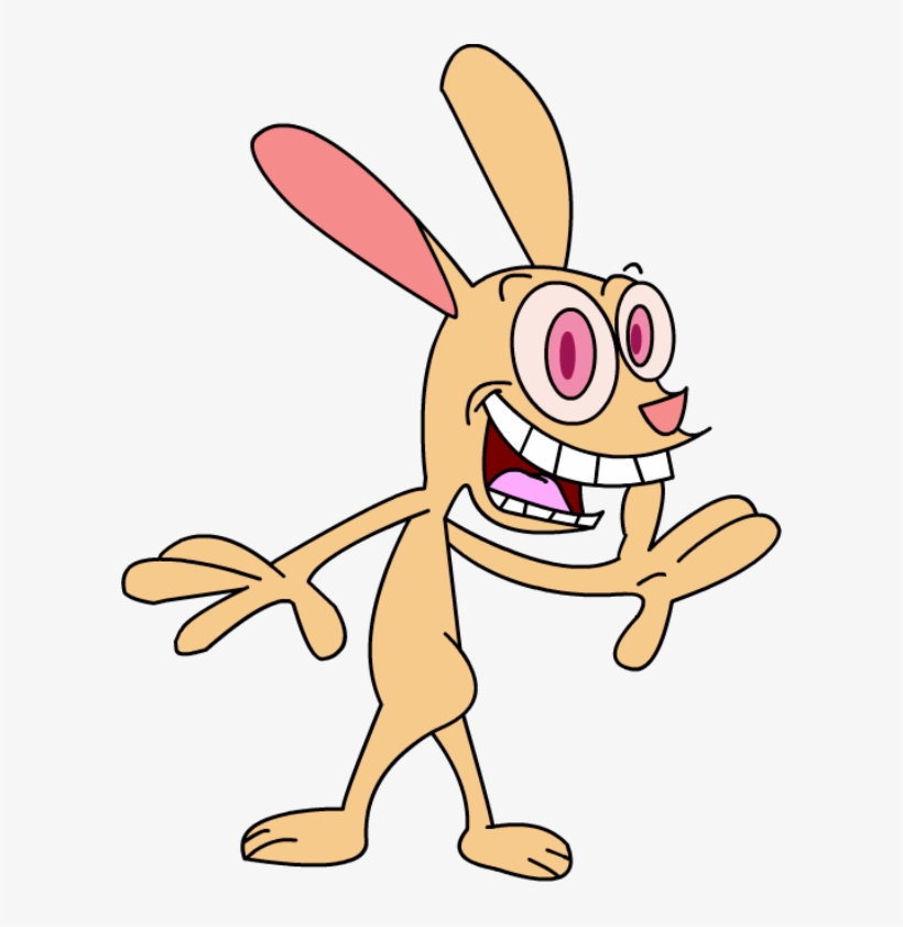 Ren Hoek Looking Excited-rx317 - Famous Cartoons Dogs Png, transparent png