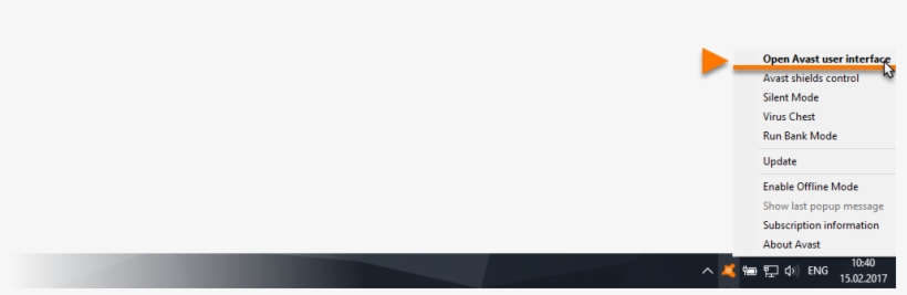 Right-click The Avast Icon On Your Windows Taskbar, - Parallel, transparent png