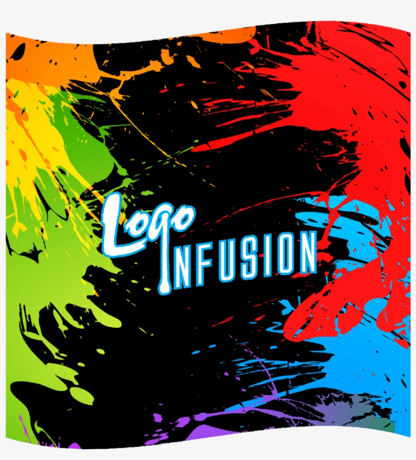 Logo Infusion Signature Splatter Colors Microfiber - Poster, transparent png