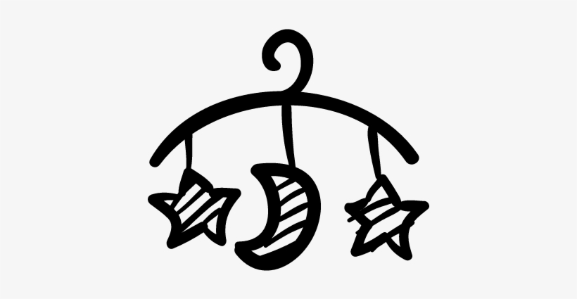 Mobile Toy Hand Drawn Hanging Shapes Logo - Movil De Luna Y Estrellas Vector, transparent png